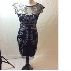 Black and Silver Venus cocktail dress